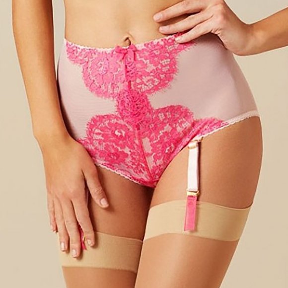 Agent Provocateur ROWANA Suspender Brief NWT Pink & Peach [E1]
